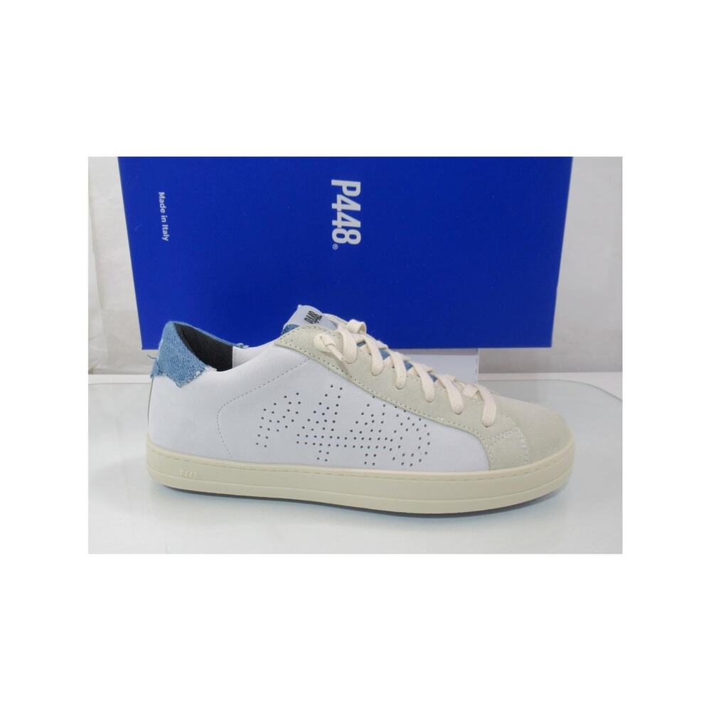 Women's P448 John Low Top Sneakers White Jeans / Denim Size EU 38 Made In Italy